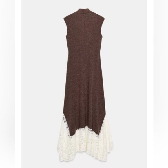 Zara LONG COMBINATION LACE DRESS - Picture 5 of 7